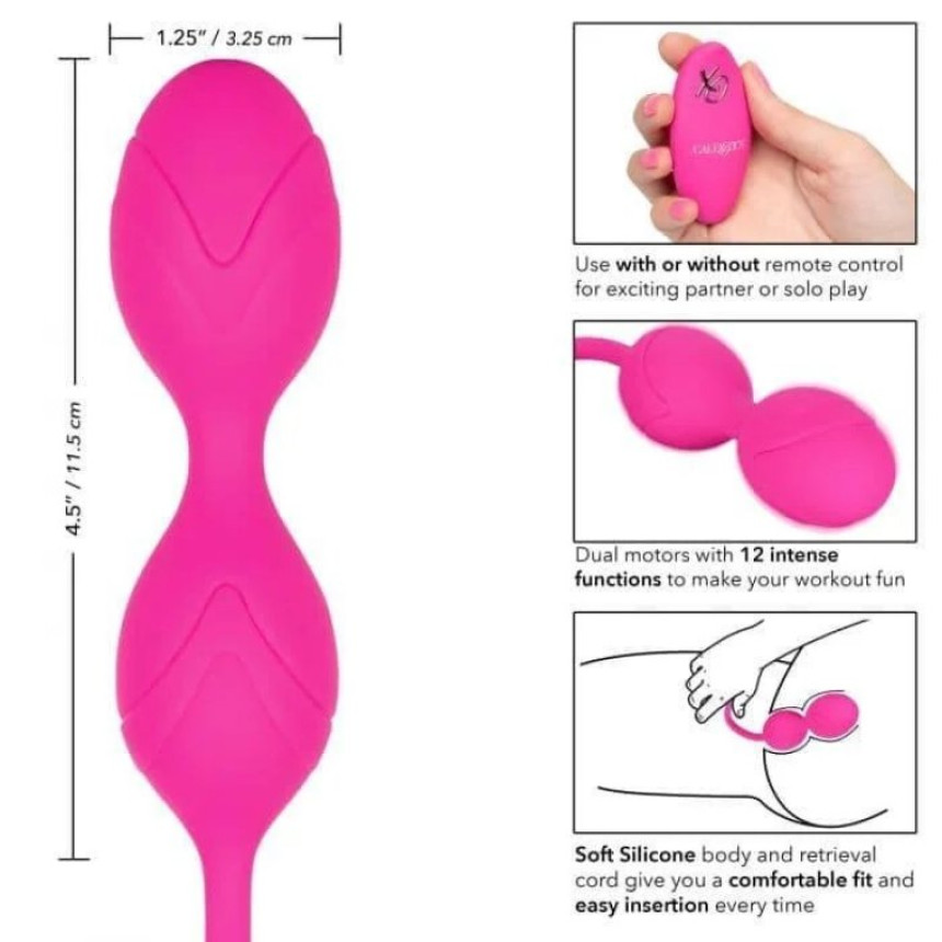 Вагинальные шарики с дистанционным управлением - CalExotics Remote Dual Motor Kegel System