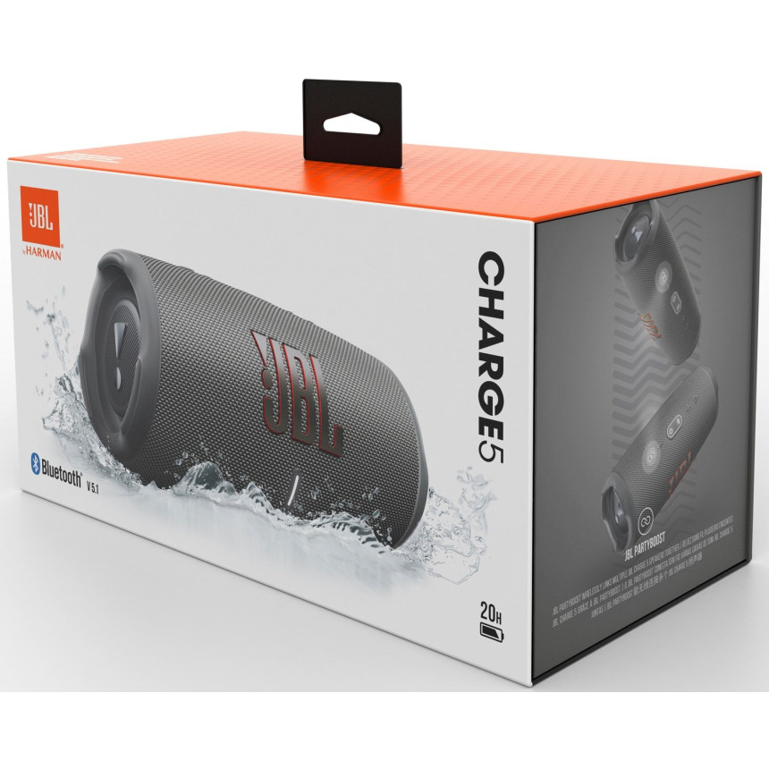 Портативная акустика JBL Charge 5 Gray (JBLCHARGE5GRY)